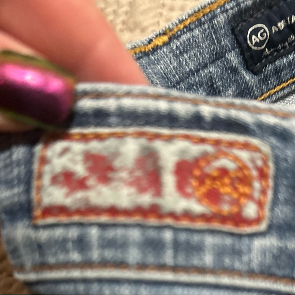 AG Adriano Goldschmied EX Boyfriend Crop Stretch Distressed‎ Blue Jeans 28R - Picture 7 of 8